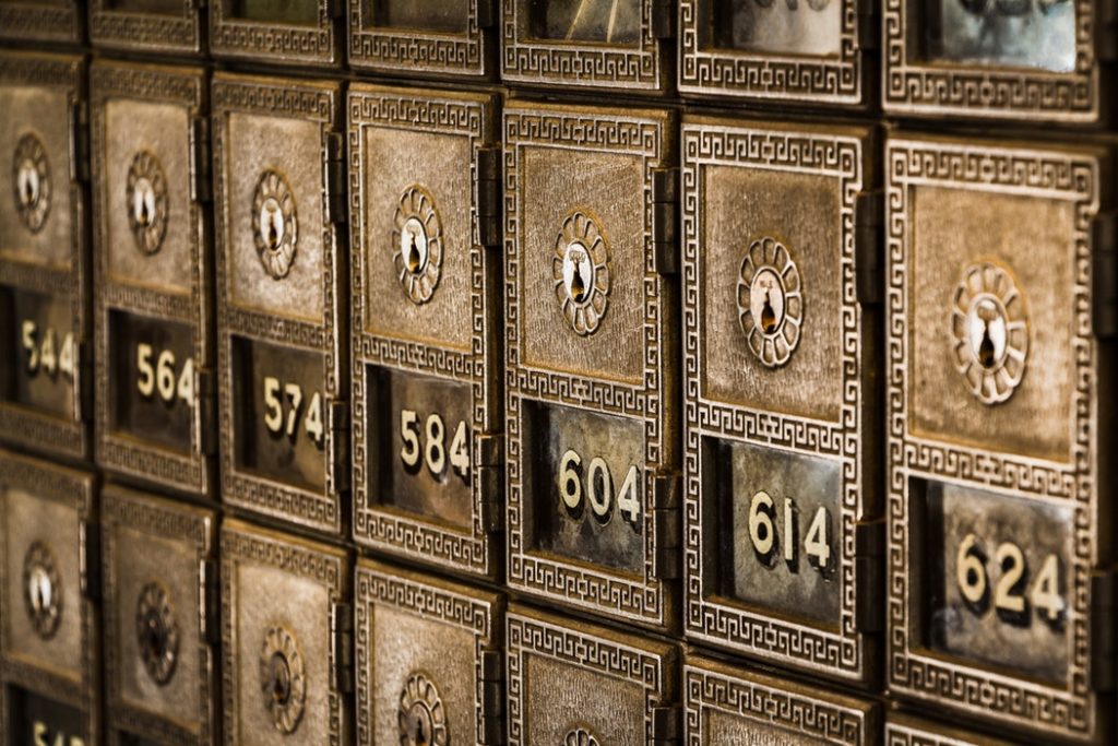 Antique looking deposit boxes