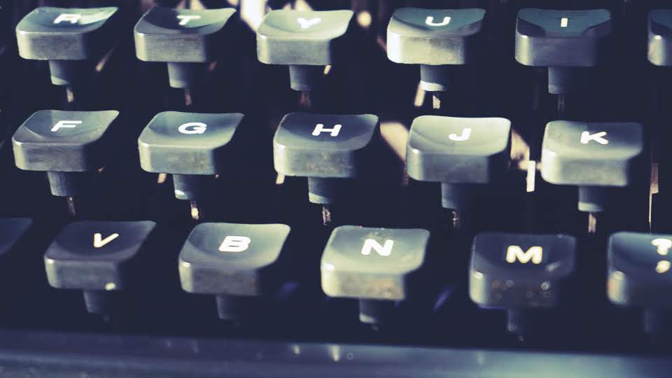 closeup of typewriter keys