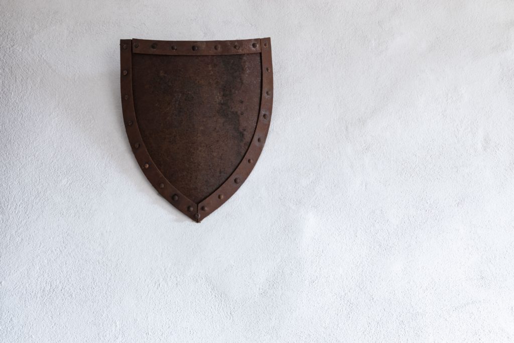 A shield on a wall representing a creditor's need to shield debt recovery judgments from protection under the BIA