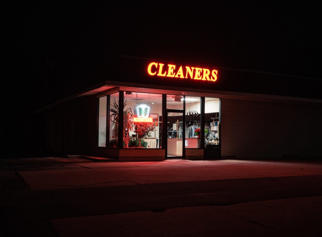 Exterior of dry cleaning business