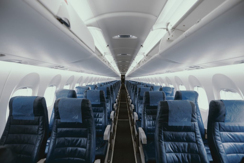 An empty airplane representing class action lawsuits expected against a number of industries including airlines