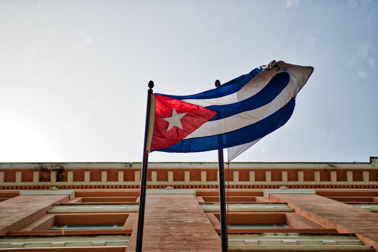 The Cuban flag representing a question of jurisdiction in litigation