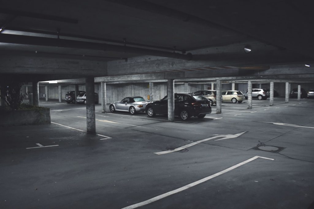 An underground parking garage representing a case where causation was at issue, affecting costs