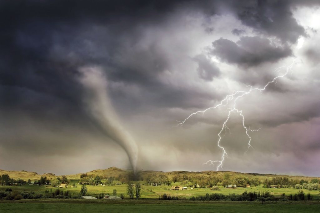 A tornado representing insurance headaches faced by Barrie residents affected by a recent tornado