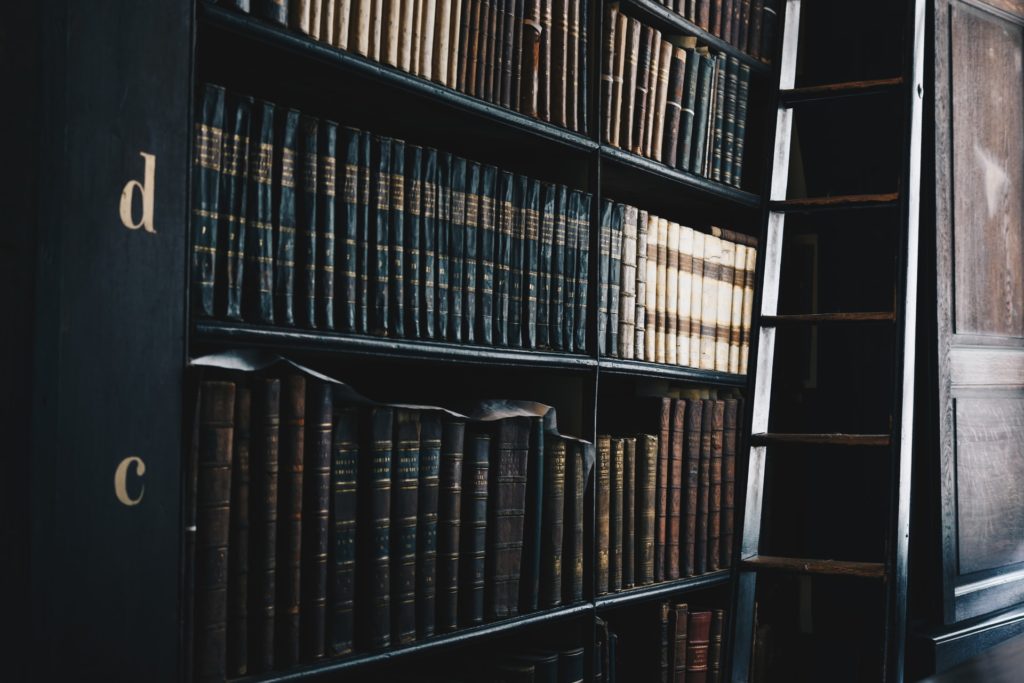 Law books on a shelf