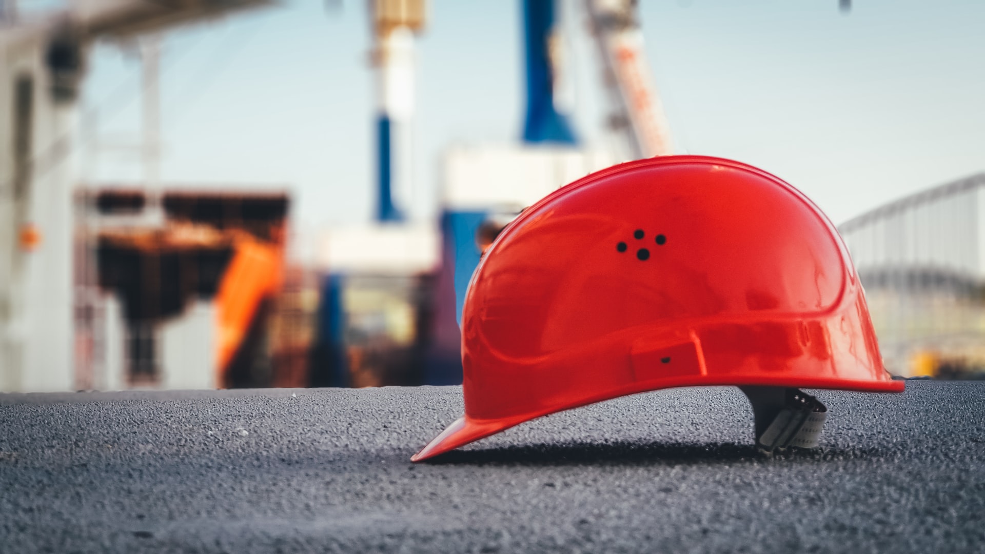 Hard hat at construction site.