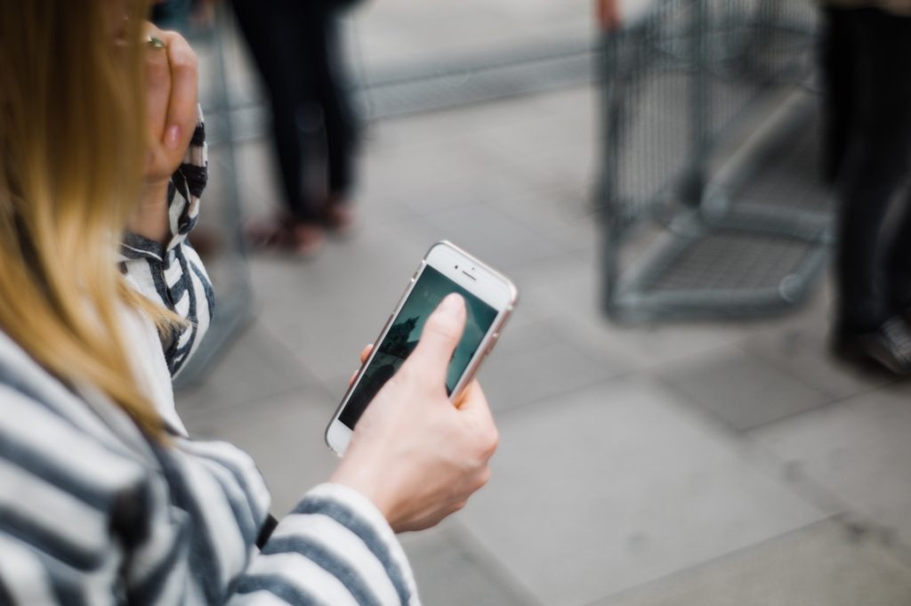 Woman looking at phone