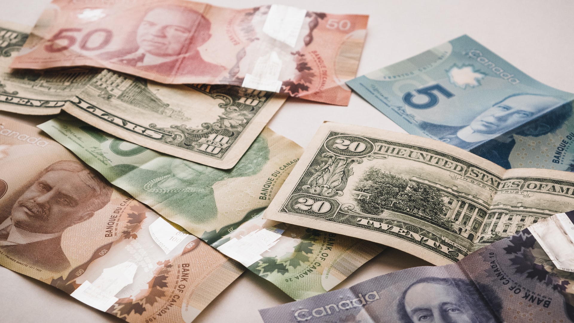 Canadian and US money