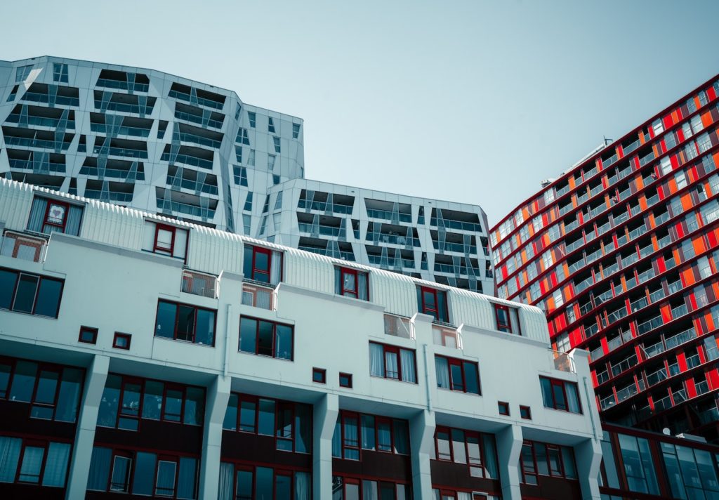 low-angle shot of condominiums