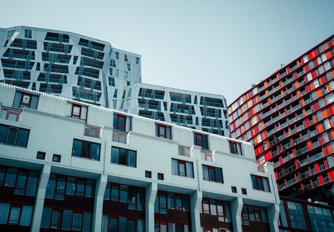 low-angle shot of condominiums