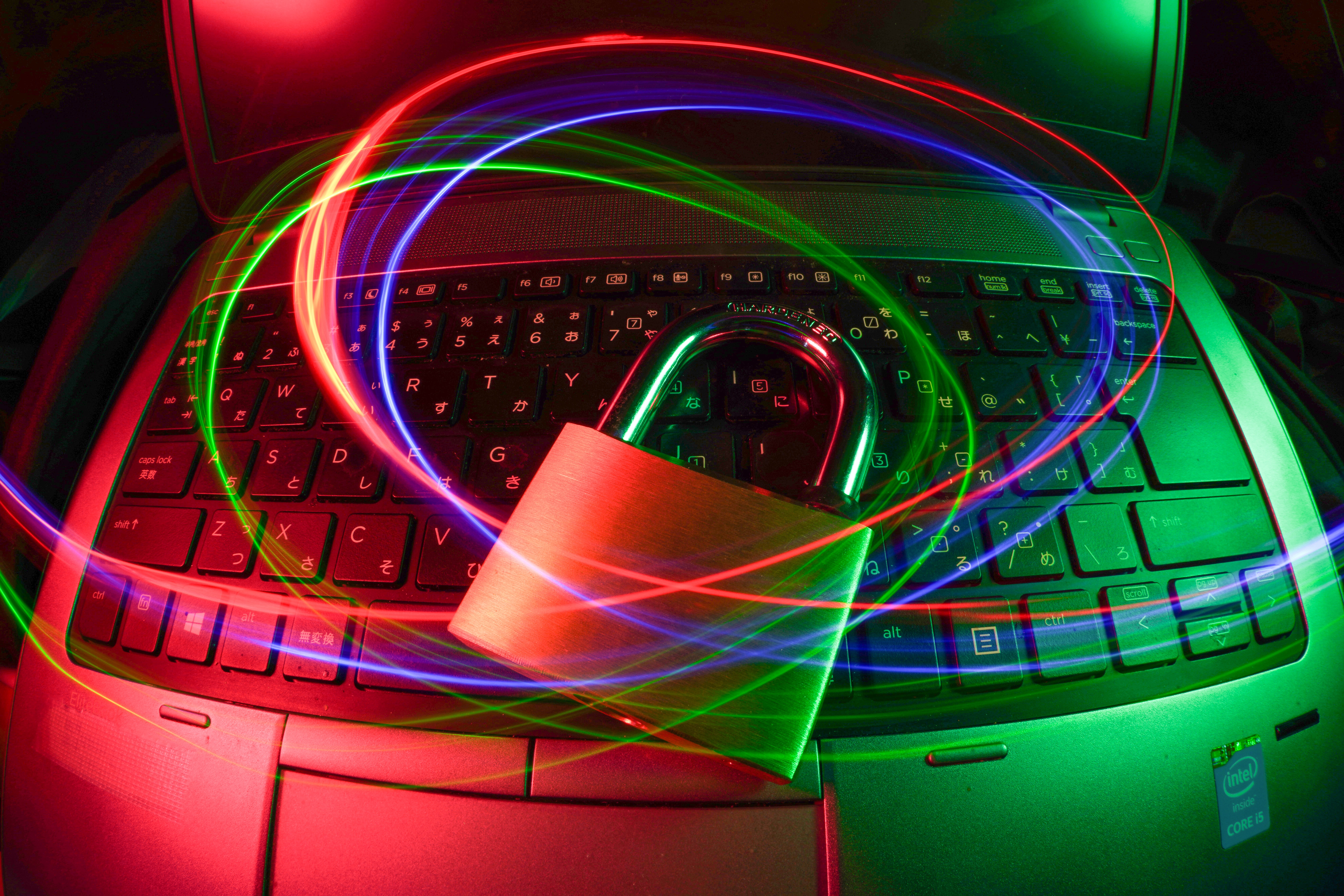 Computer with a lock representing cyber security legislation