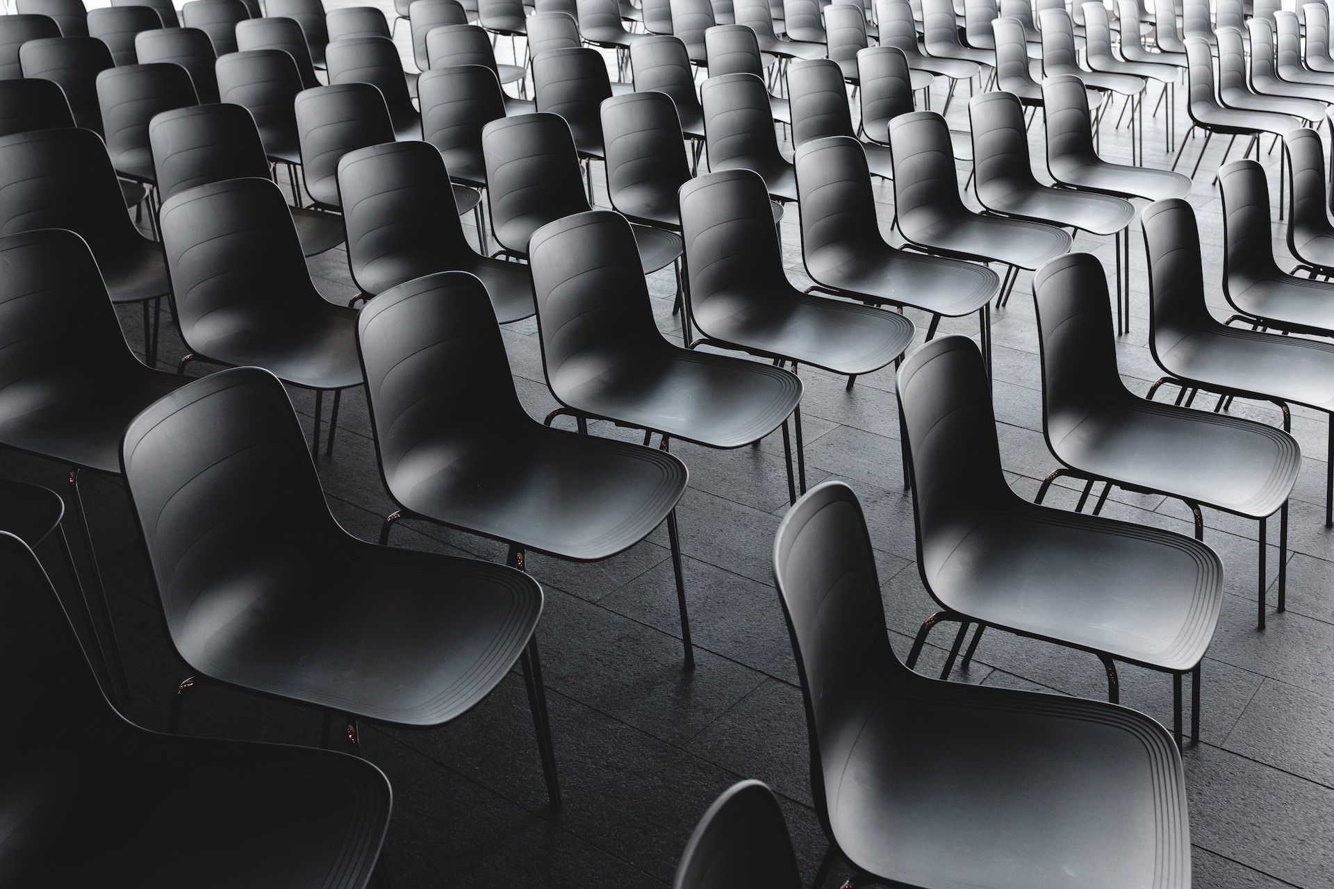 black chairs in a room