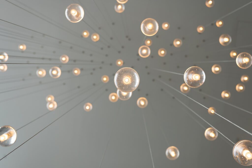 low angle photography of dropping lightbulbs