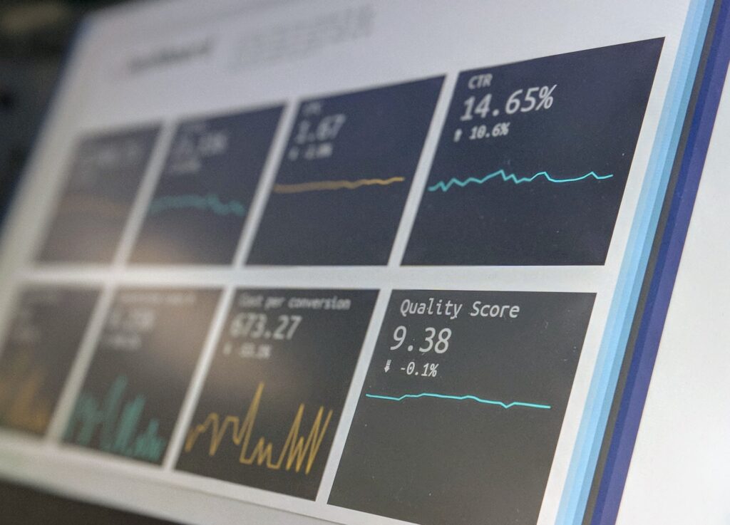 investment portfolio on monitor screen