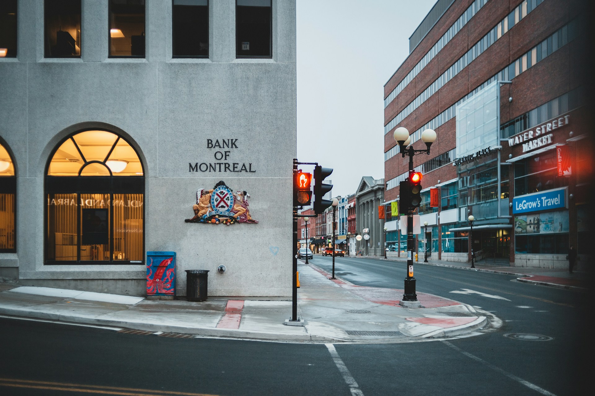 grey concrete building with bank of montreal signage