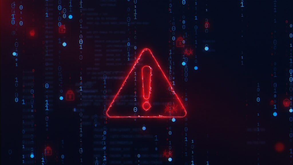 a warning symbol in a digital place