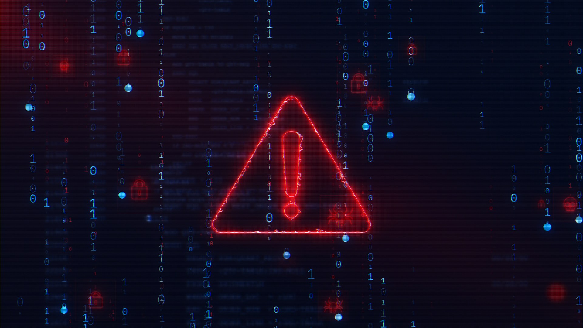 a warning symbol in a digital place