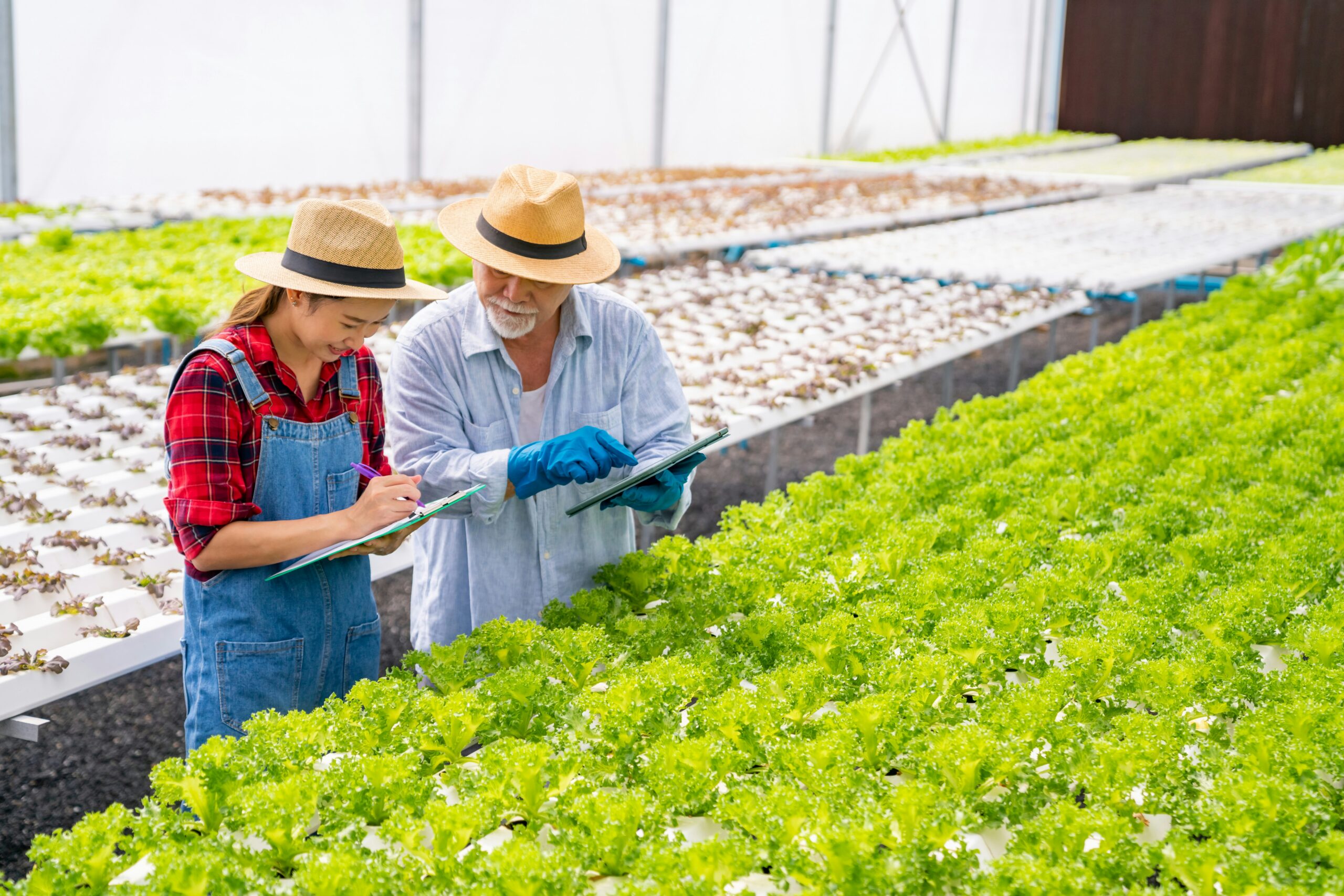 A man and her father working in a greenhouse, representing shareholder oppression in family-owned businesses